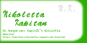 nikoletta kapitan business card